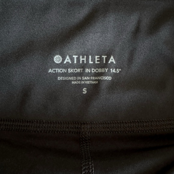 Athleta Action Skort in Dobby 14.5" Black Small 567043 Built In Shorts Pockets - Picture 7 of 10